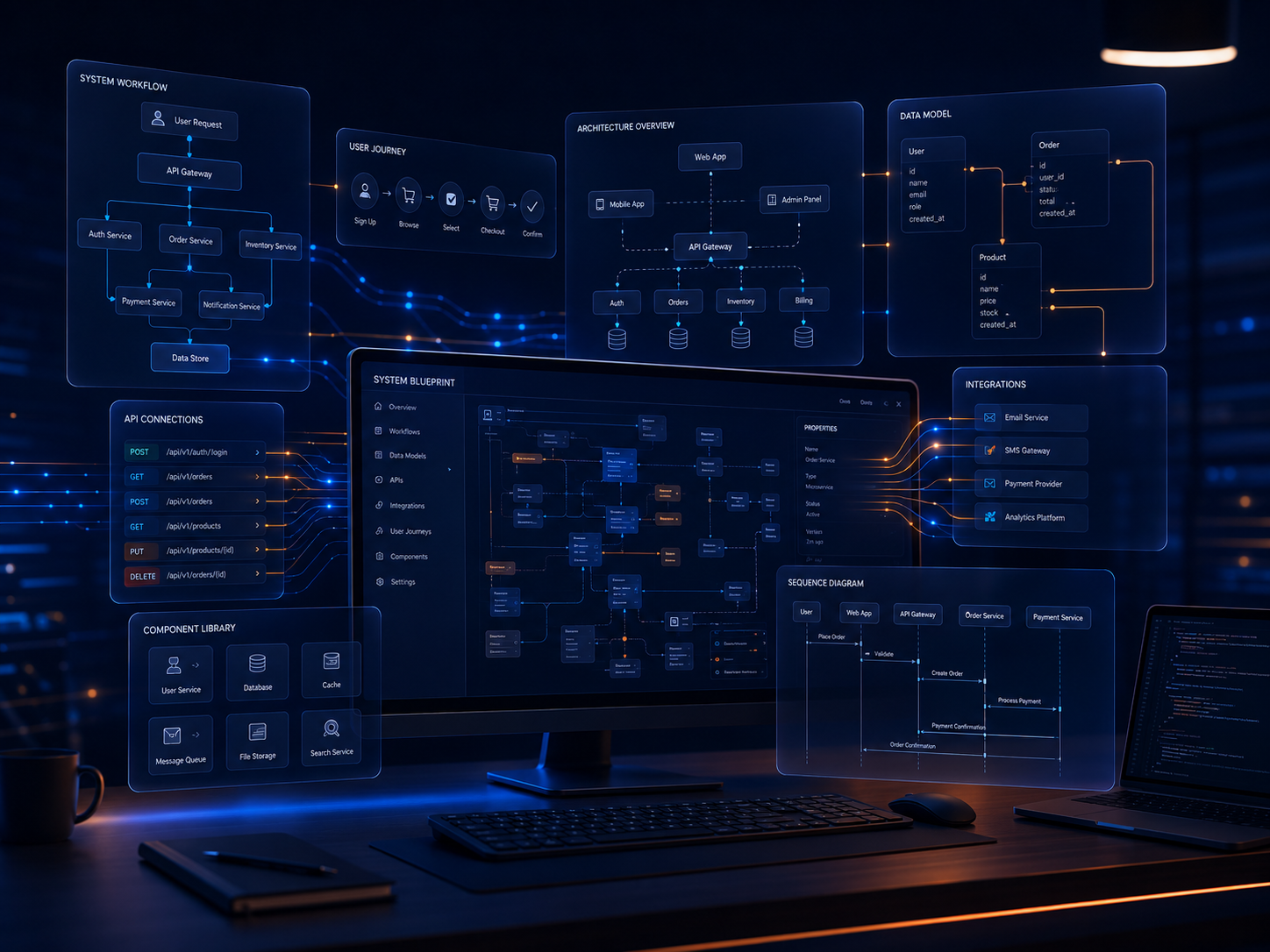 Representative engineering calculation software workspace with technical models, analysis, and validation